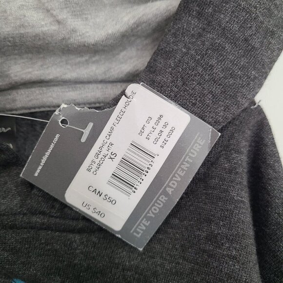 NWT Eddie Bauer Grau Chill Out Pullover Hoodie Sweater - Picture 8 of 8